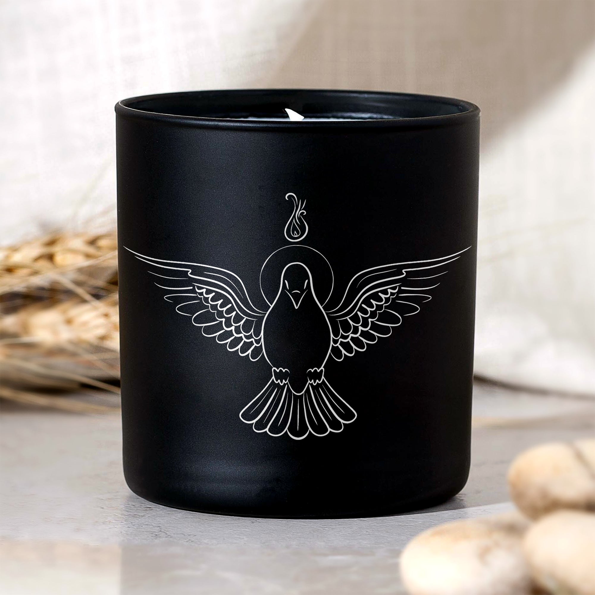 Holy Spirit Dove Candle - Black