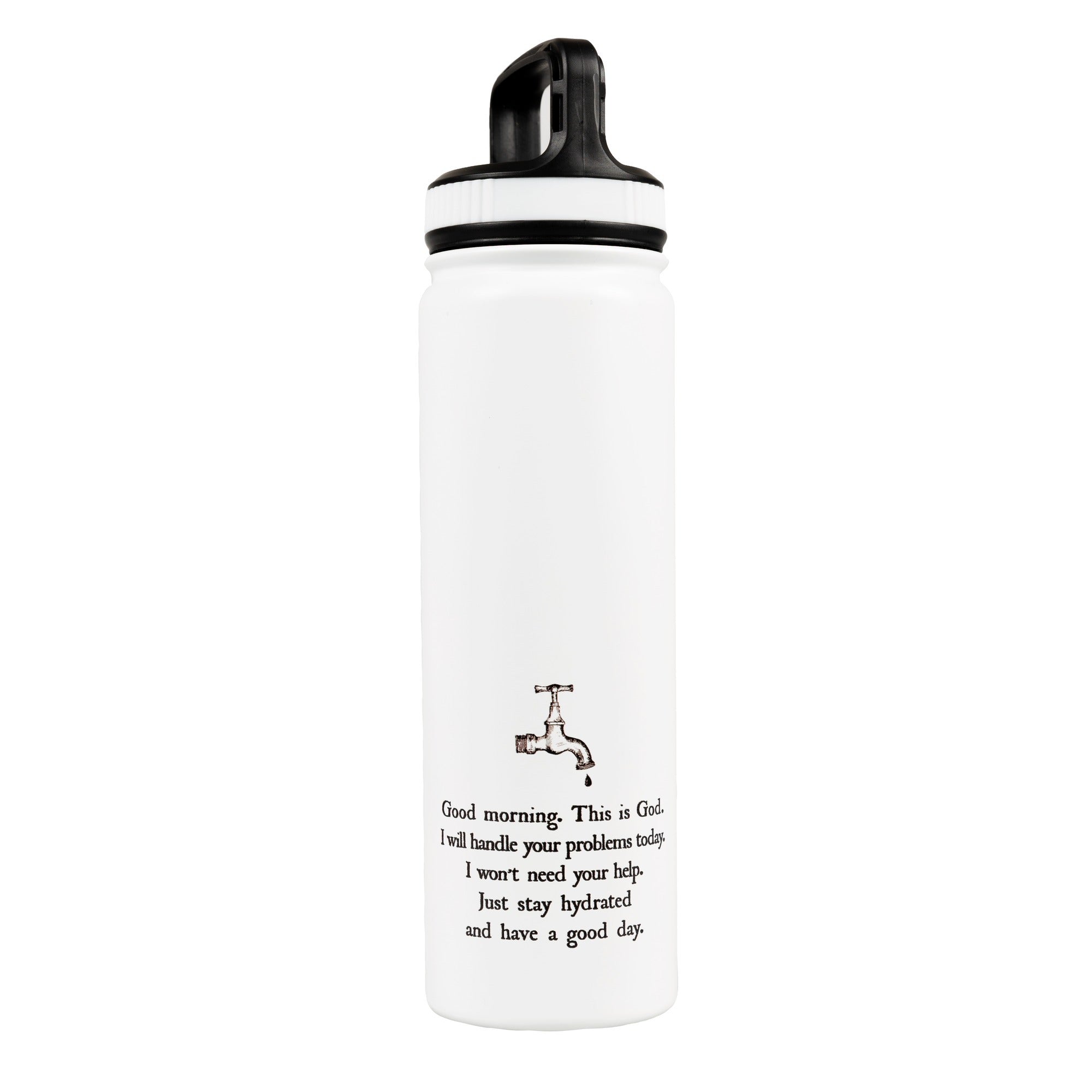 Good Morning From God White Vacuum Water Bottle