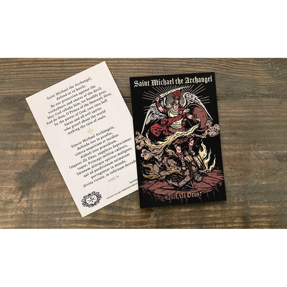 St. Michael the Archangel Gold Foil Prayer Card