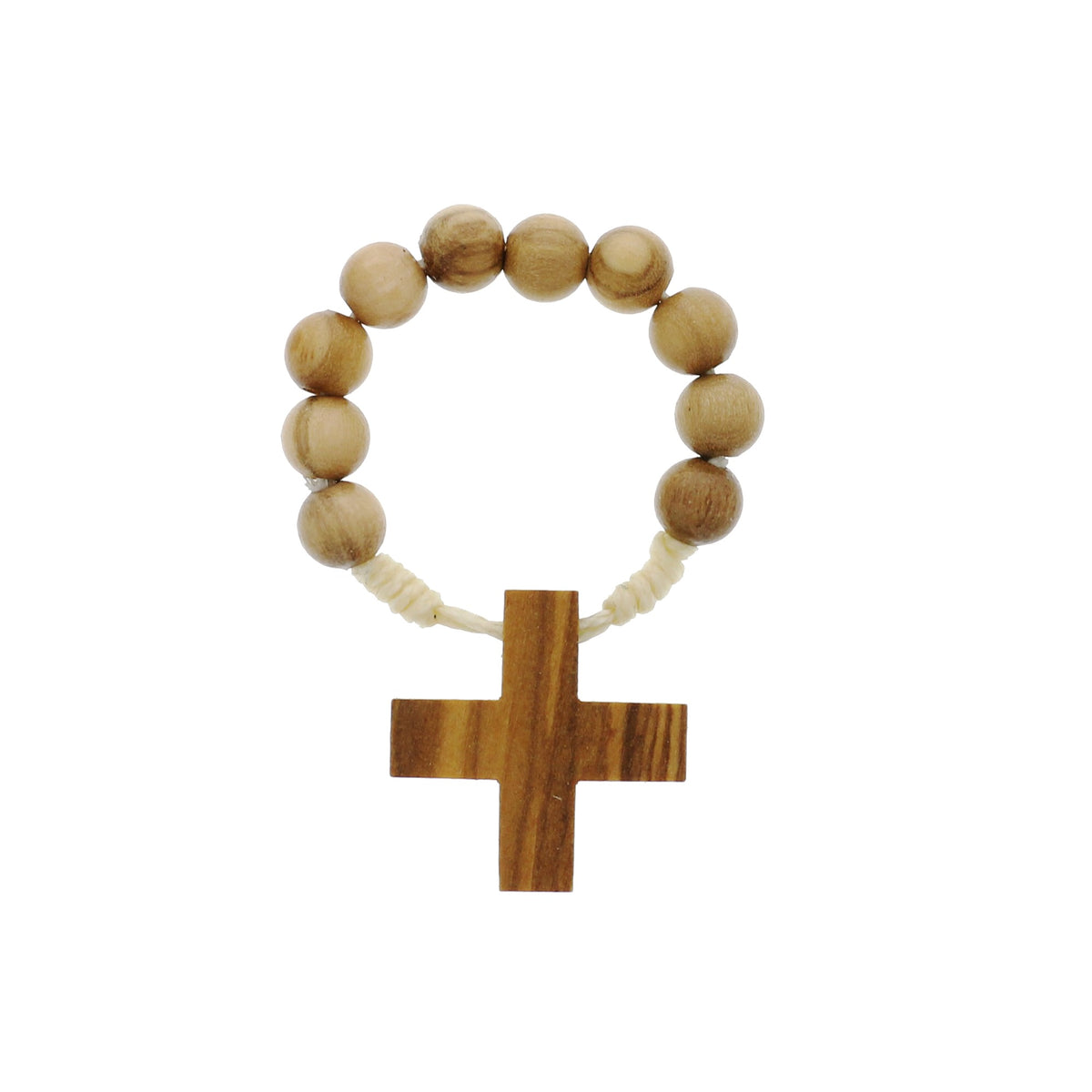 Brown Wood Finger Rosary from Italy