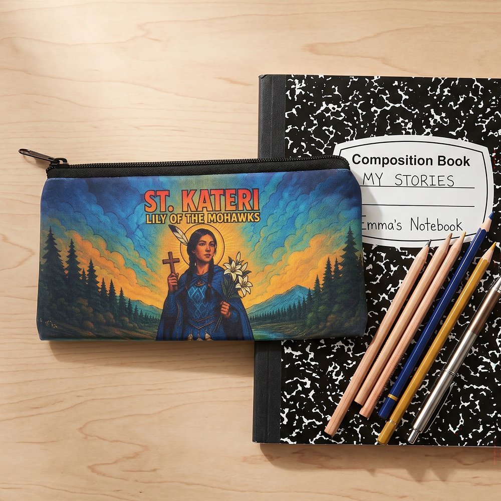 Personalized St. Kateri Superhero Pencil Pouch