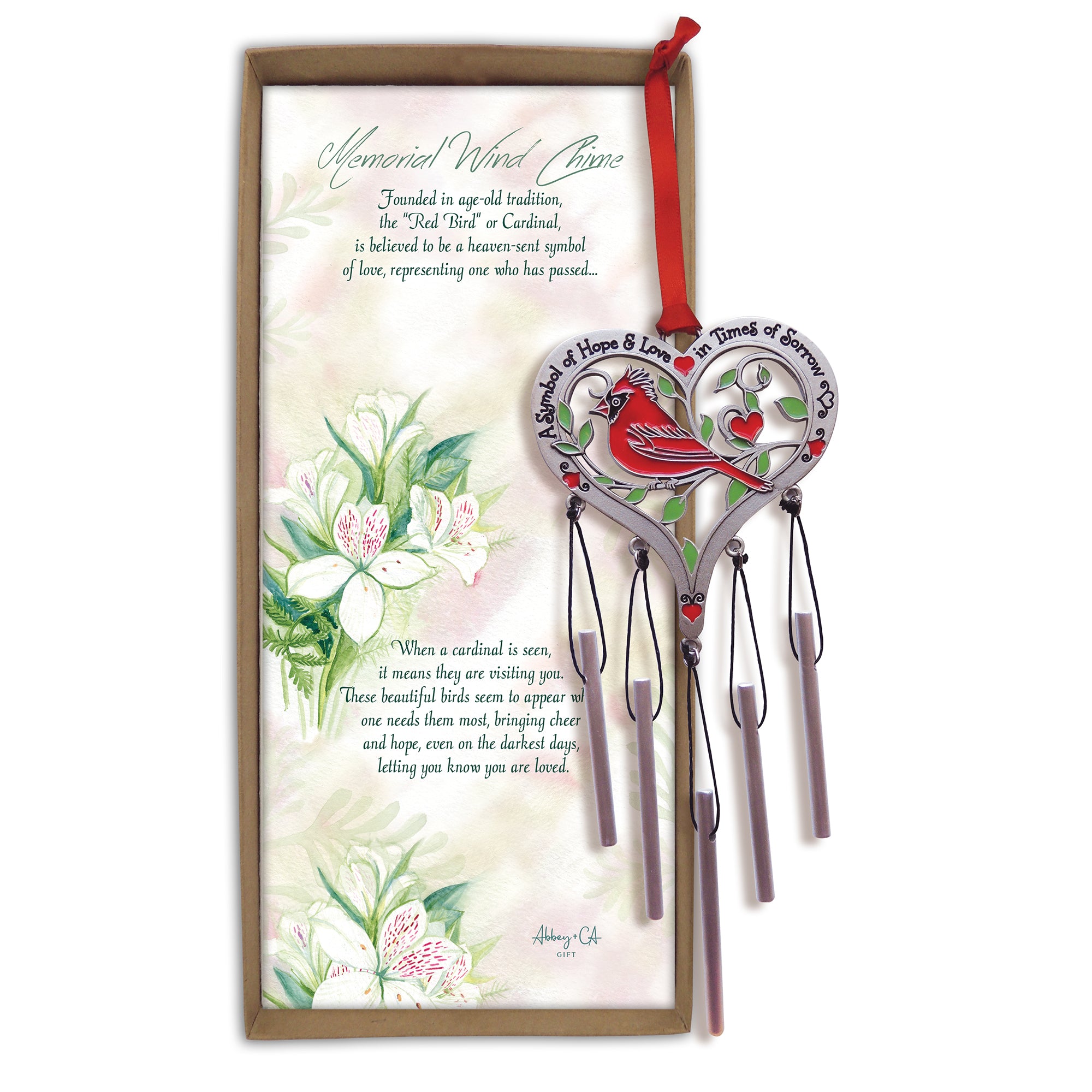 Hope & Love Cardinal Memorial Wind Chime