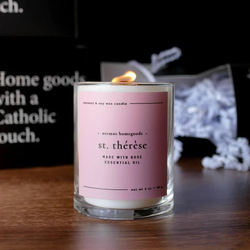 St. Therese Rose Essential Oil Candle