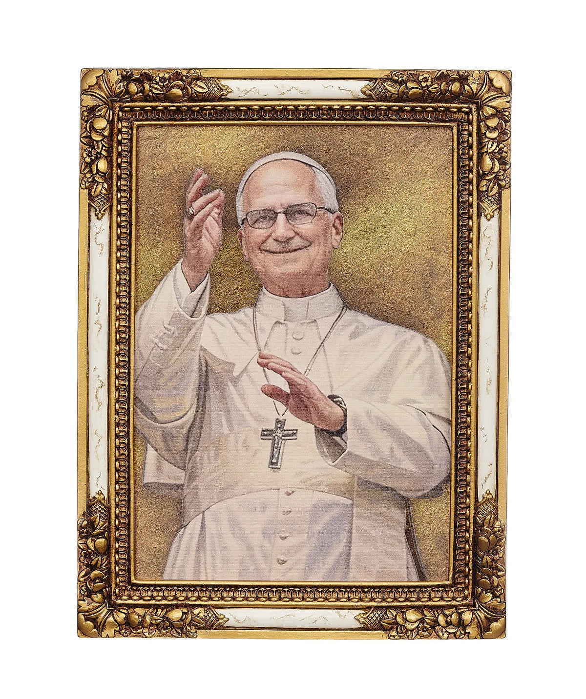 Gold Framed Pope Leo XIV Art Portrait - 5" x 7"