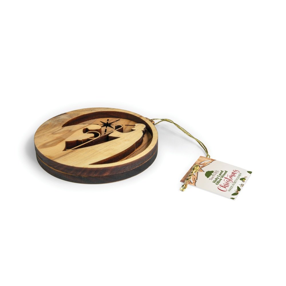 Holy Family Nativity 3-D Olive Wood Ornament