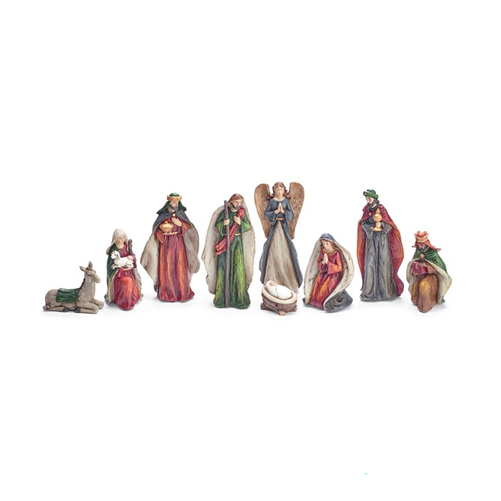 Colorful Resin Nativity - 9 Pieces