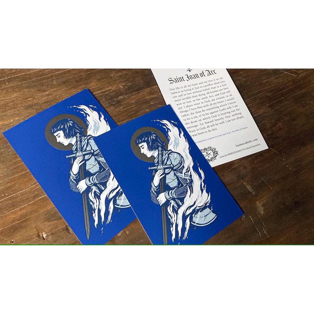 St. Joan of Arc Silver Foiled Prayer Card