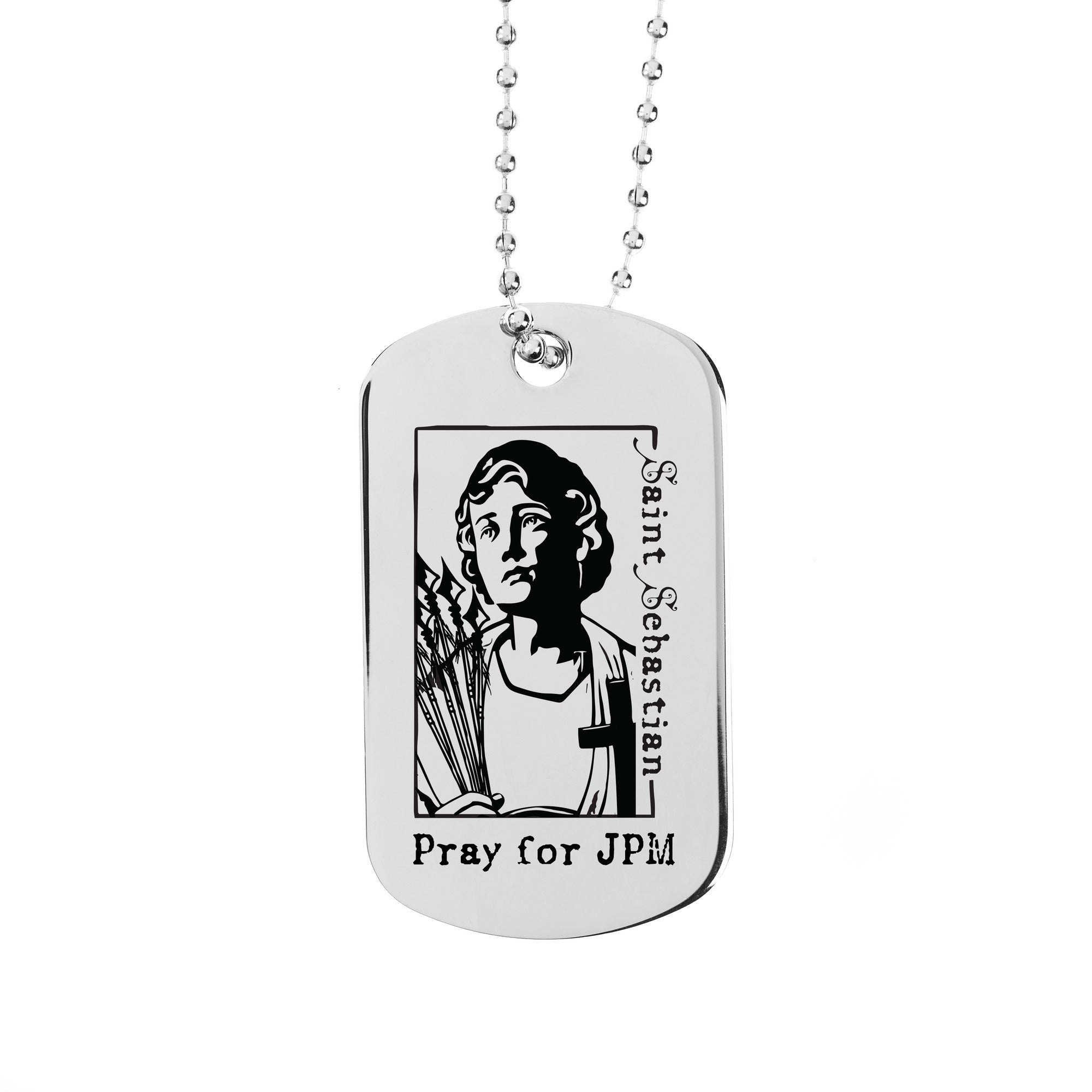 Personalized St. Sebastian Dog Tag Necklace