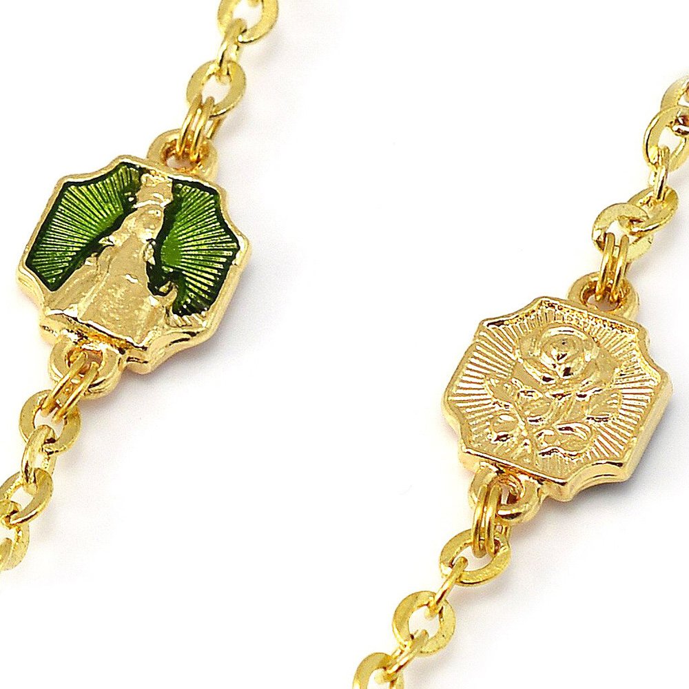 Our Lady of Knock Emerald & Gold Rosary