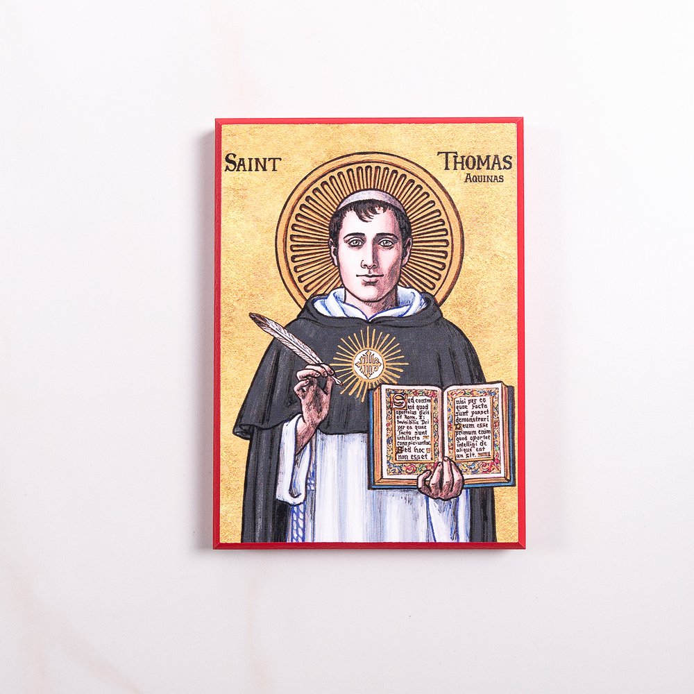 St. Thomas Aquinas Modern Icon Plaque - 5" x 7"