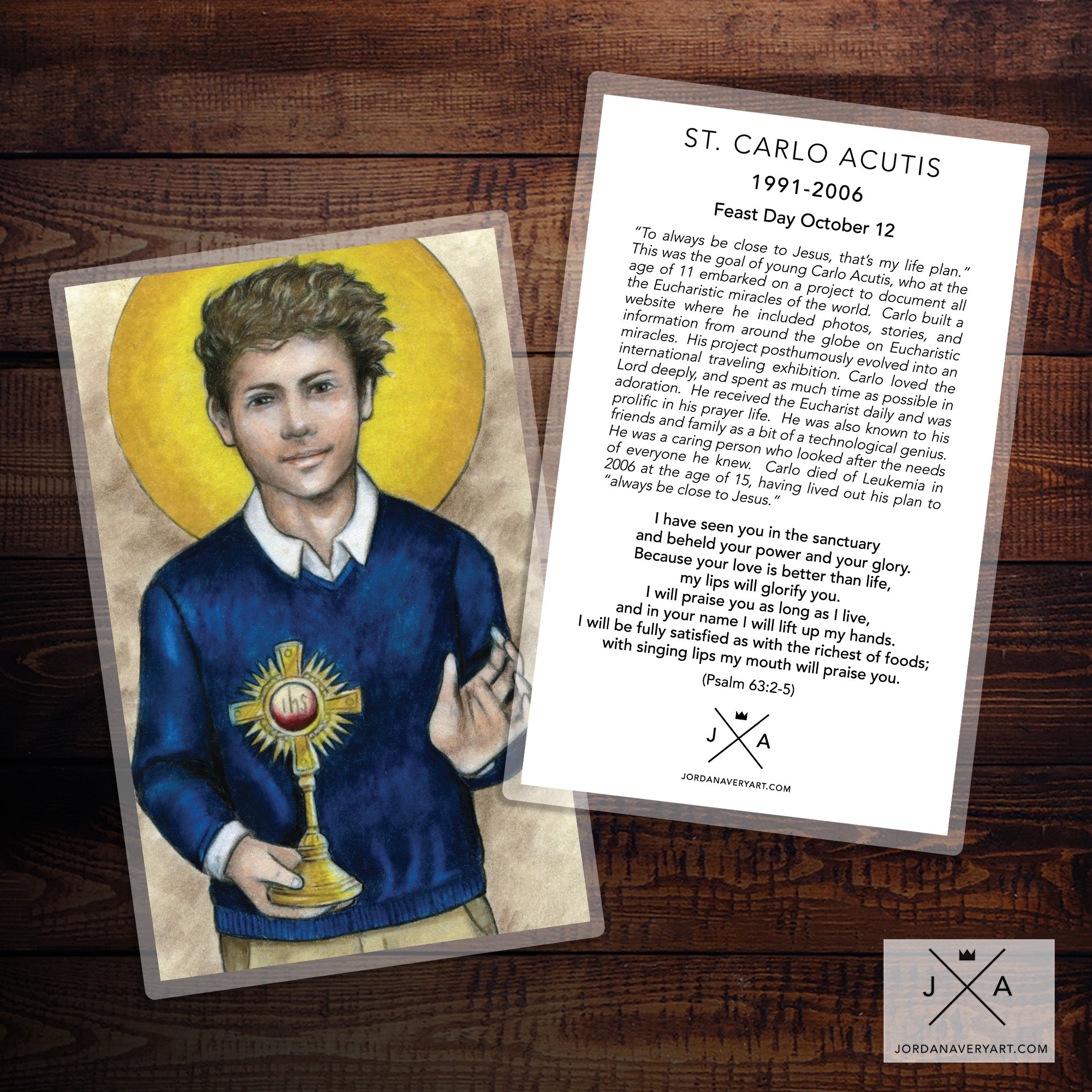 Saint Carlo Acutis Large Prayer Card