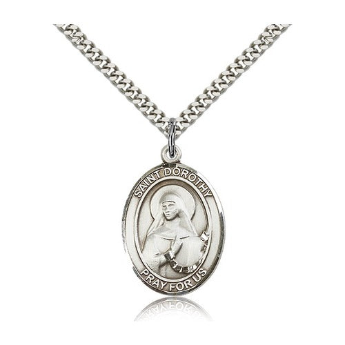 St. Dorothy Pendant with Chain, Bliss, Sterling Silver