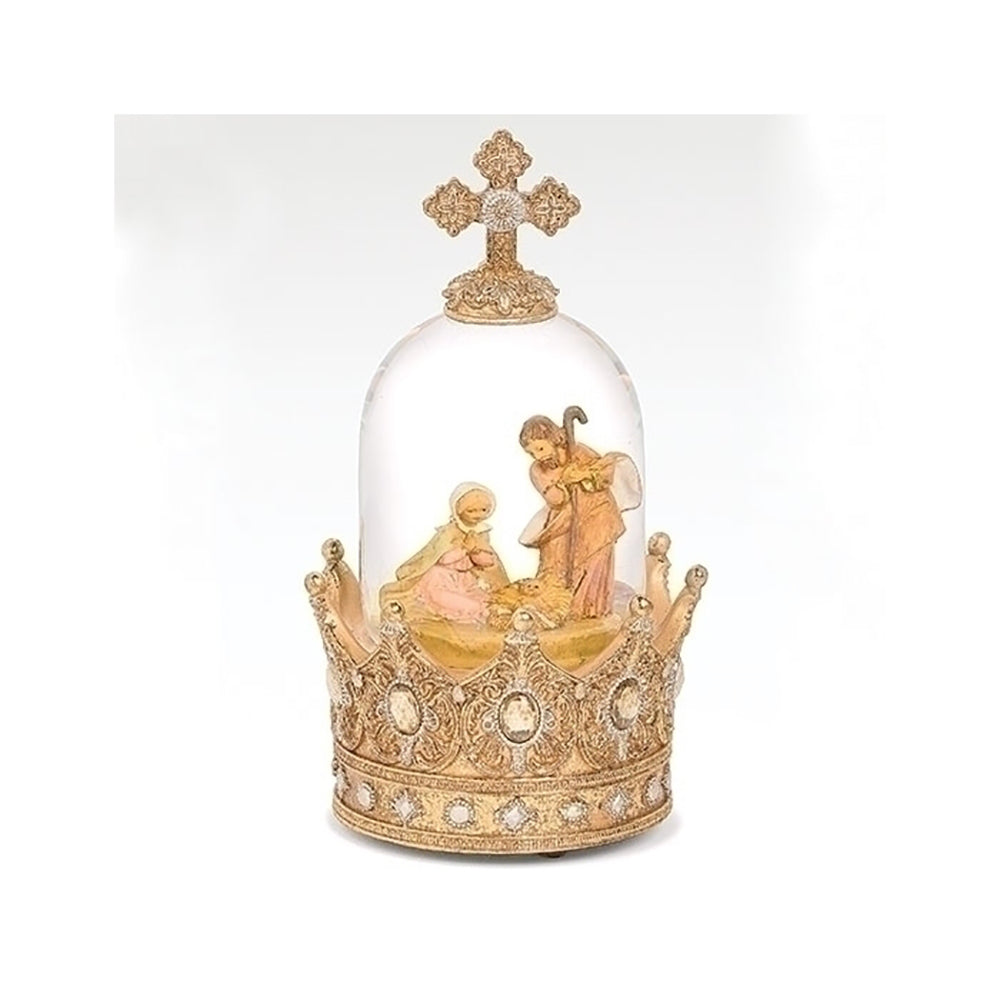 Joy to the World Musical Holy Family Snow Globe - 8"