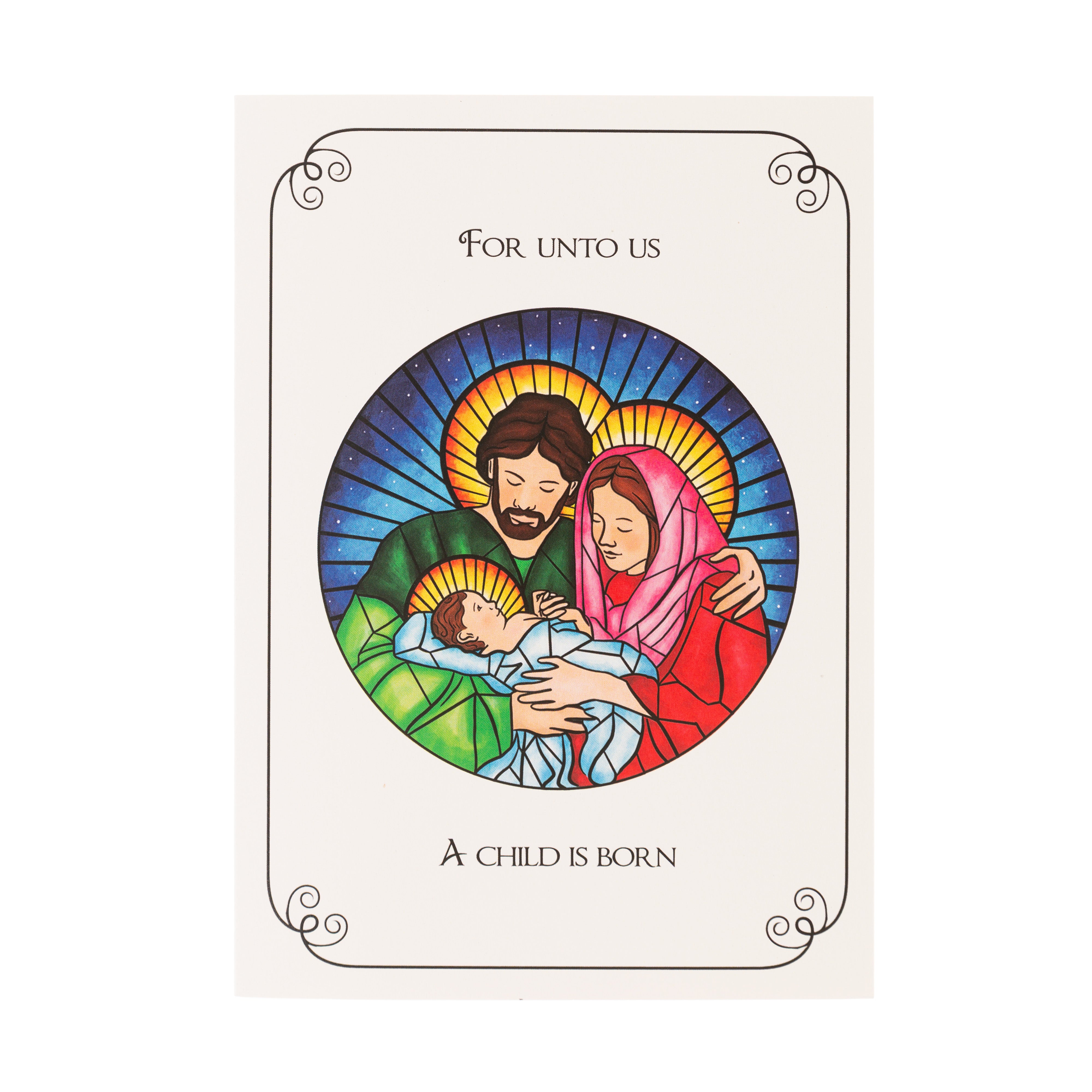The Holy Family Stained Glass Christmas Cards - Set of 20