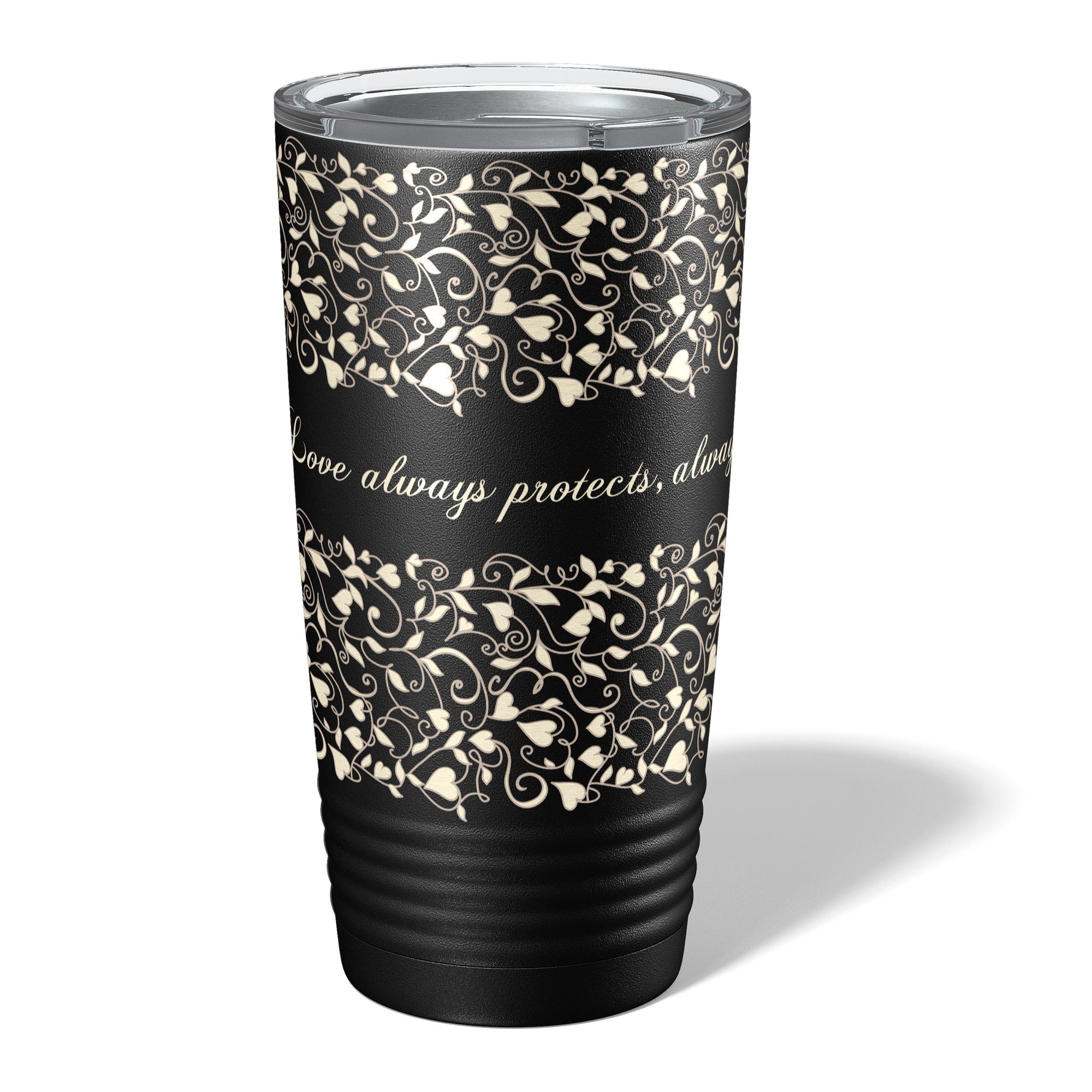 Love Always Protects Insulated Black 20oz Tumbler