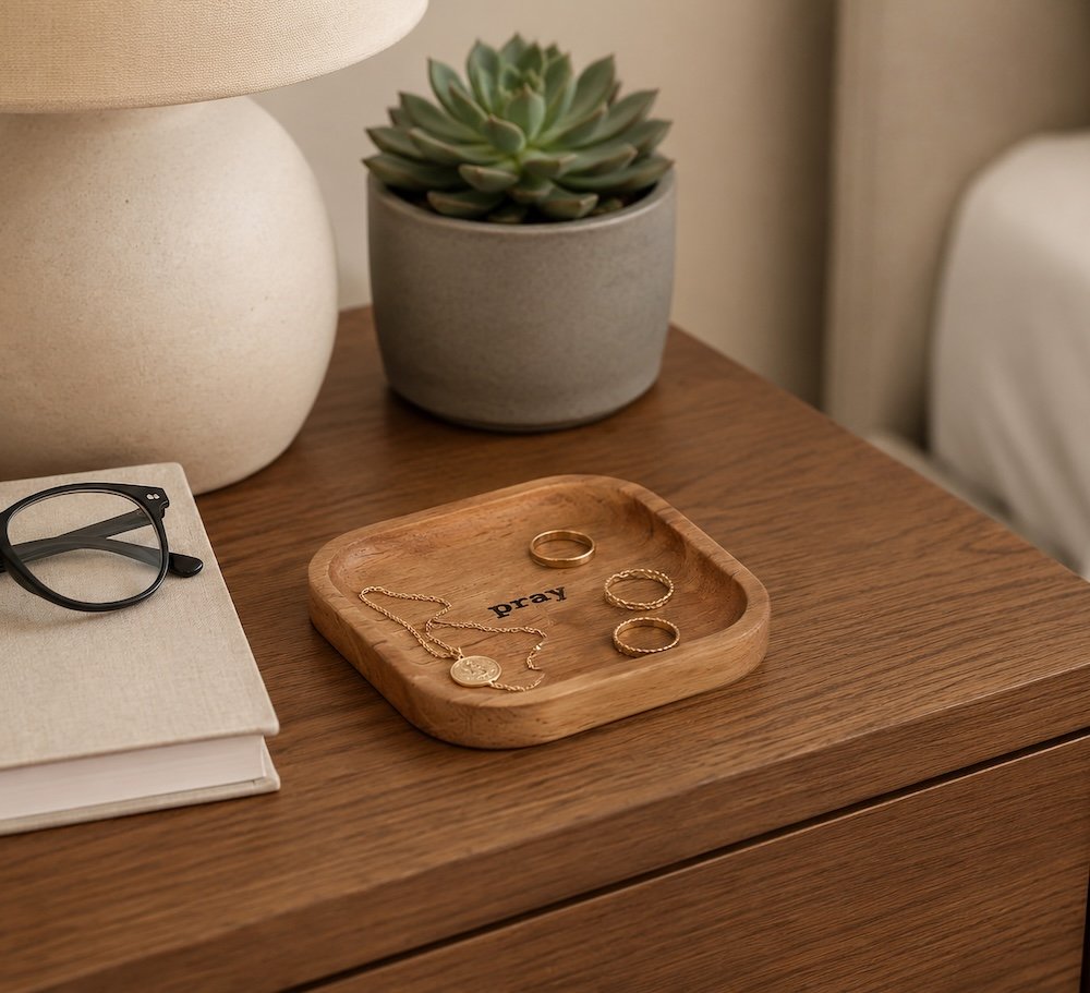 Natural Cedar Pray Trinket Dish
