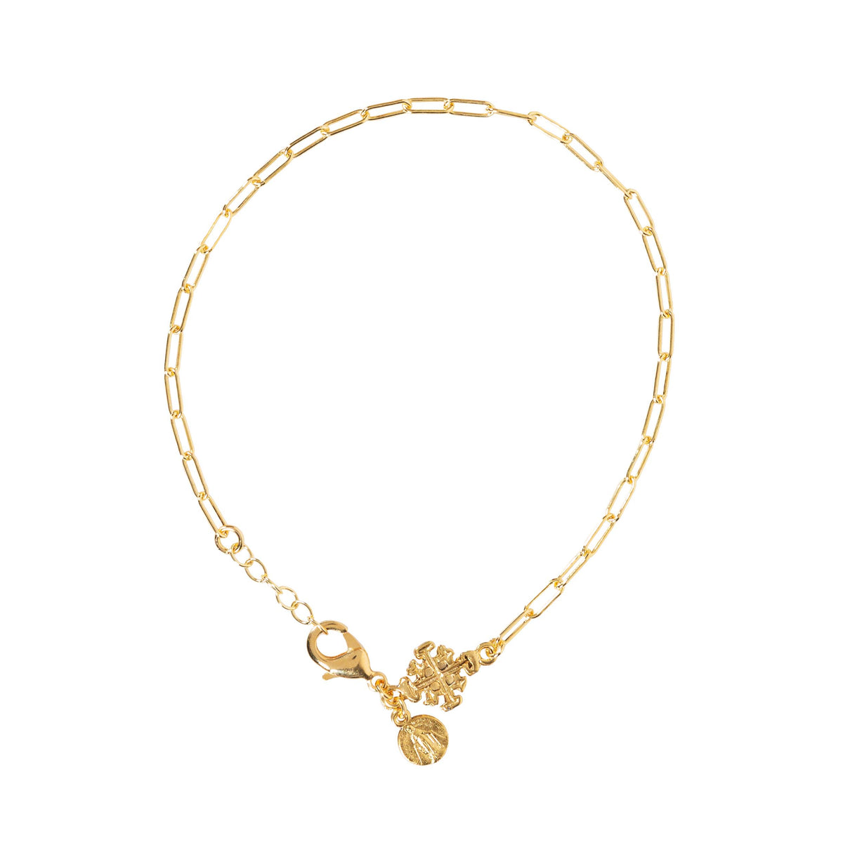 Marian Paper Clip Chain Anklet - Gold
