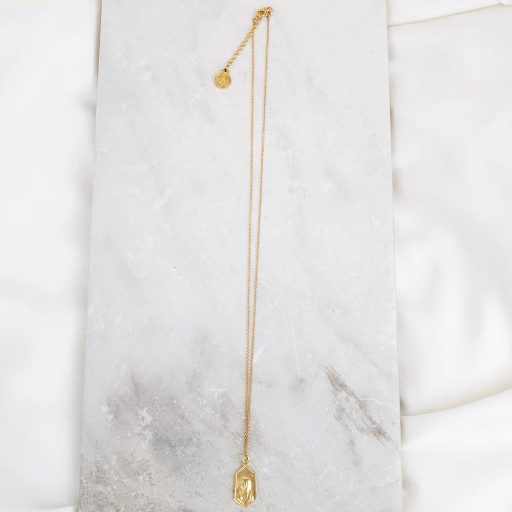 Gold Our Lady of Fatima Profile Necklace