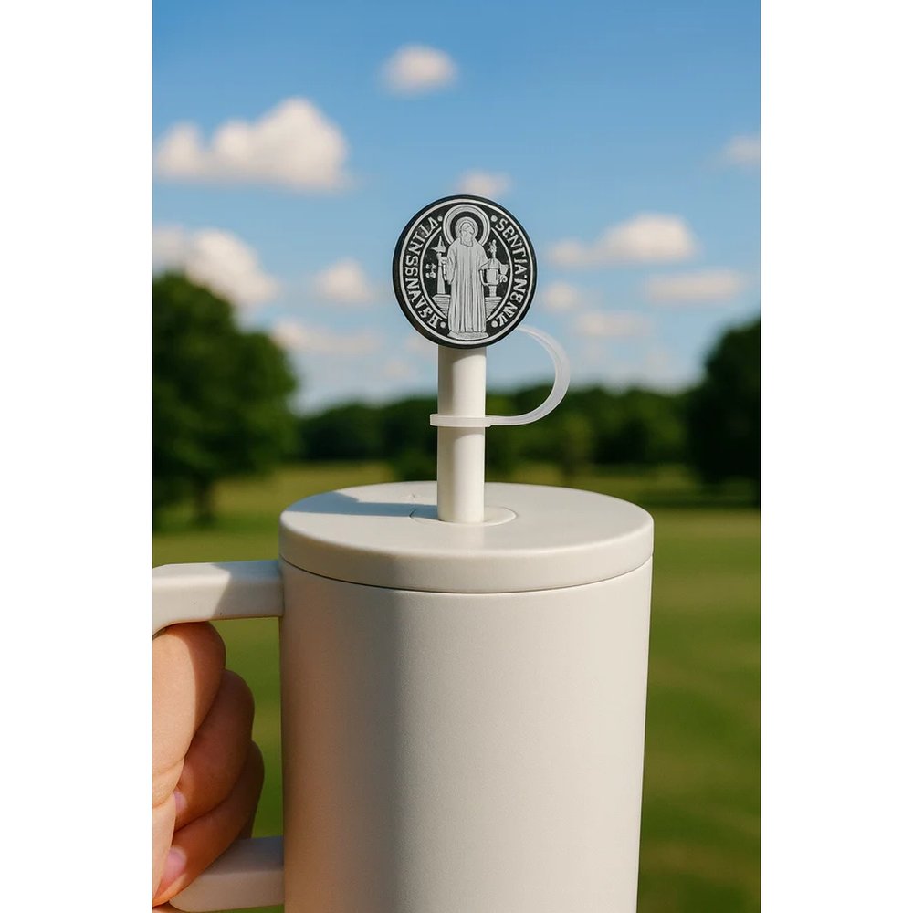St. Benedict Medal Tumbler Straw Toppers (2 Pack)