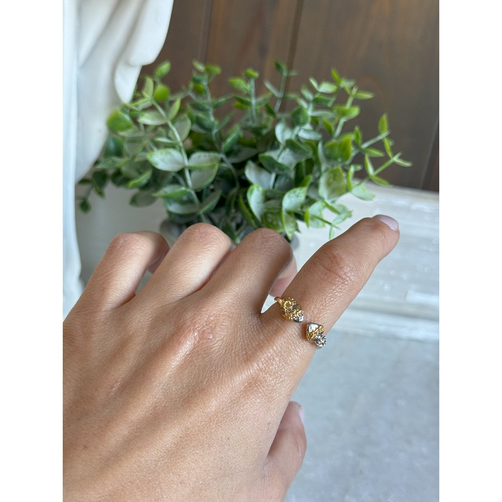 Gold & Silver Holy Hearts Ring