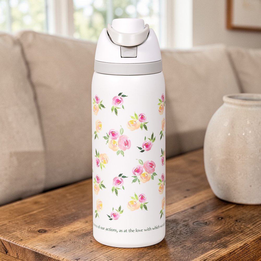 Monogramed Floral St. Therese Water Bottle
