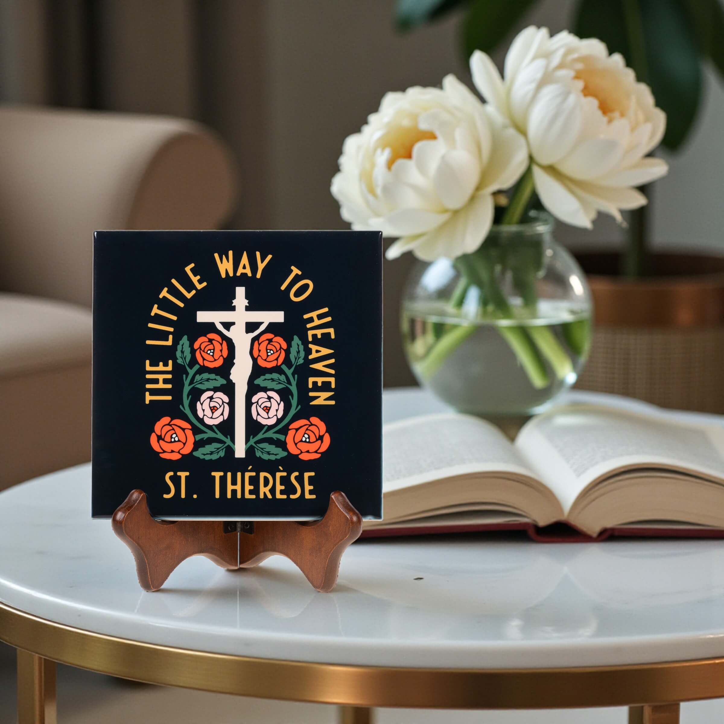 St. Thérèse Little Way to Heaven Ceramic Tile