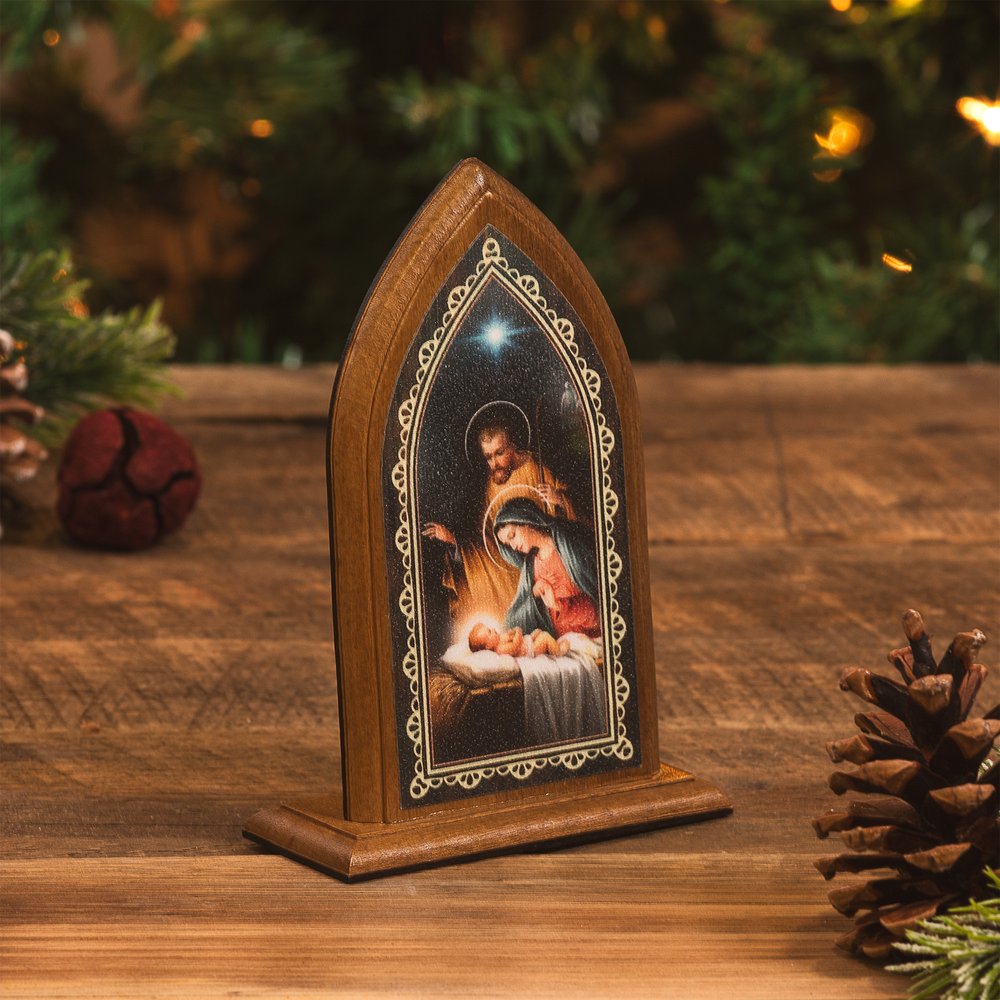Nativity Prayer Christmas Shrine Plaque - 5.3"