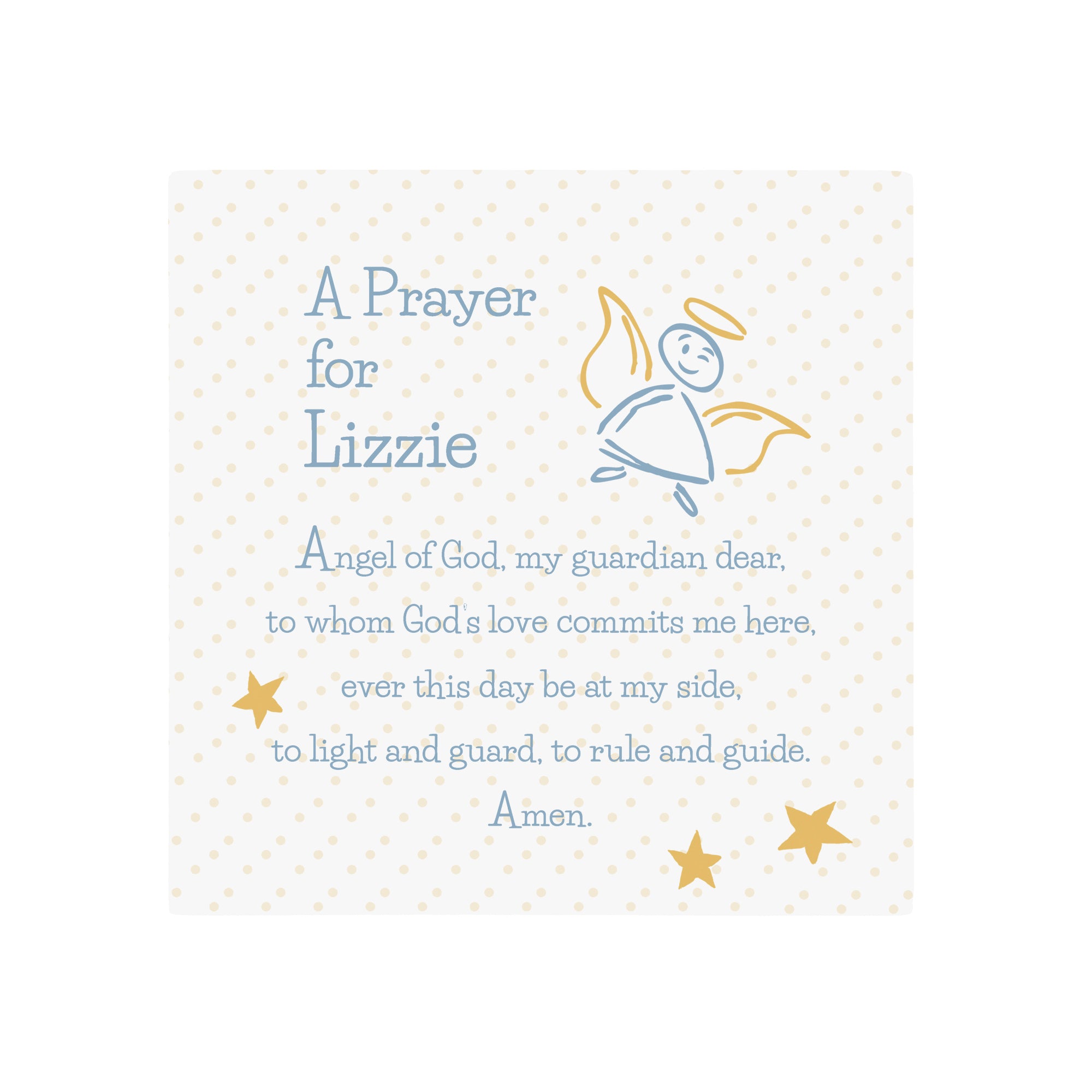 Personalized Guardian Angel Prayer Block - 5"