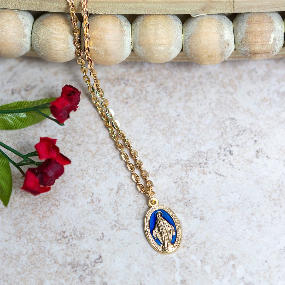 Blue Enamel Miraculous Necklace