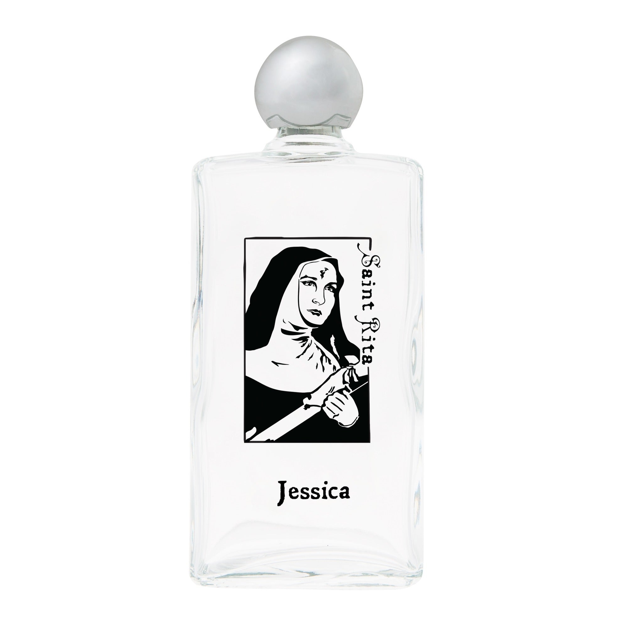 Personalized St. Rita Holy Water Bottle