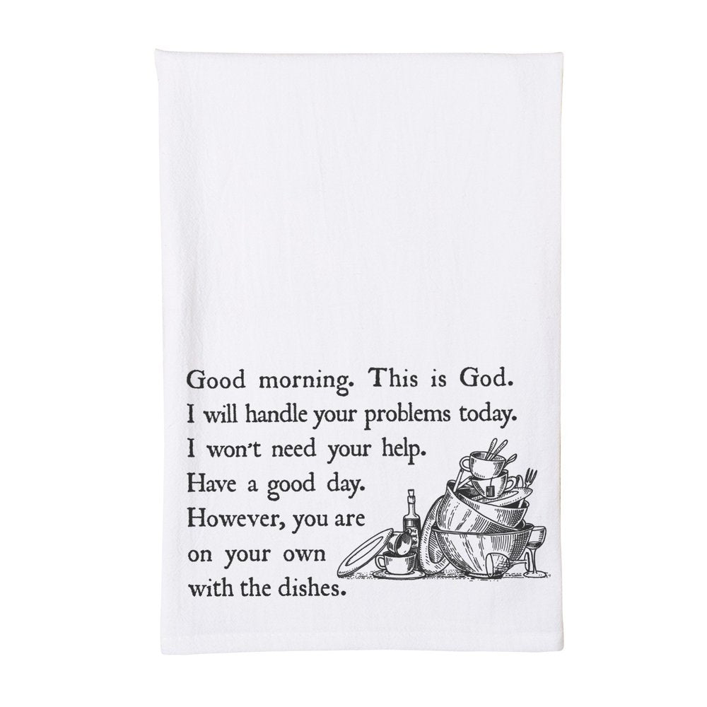 Whimsical Good Morning From God Dish Towel