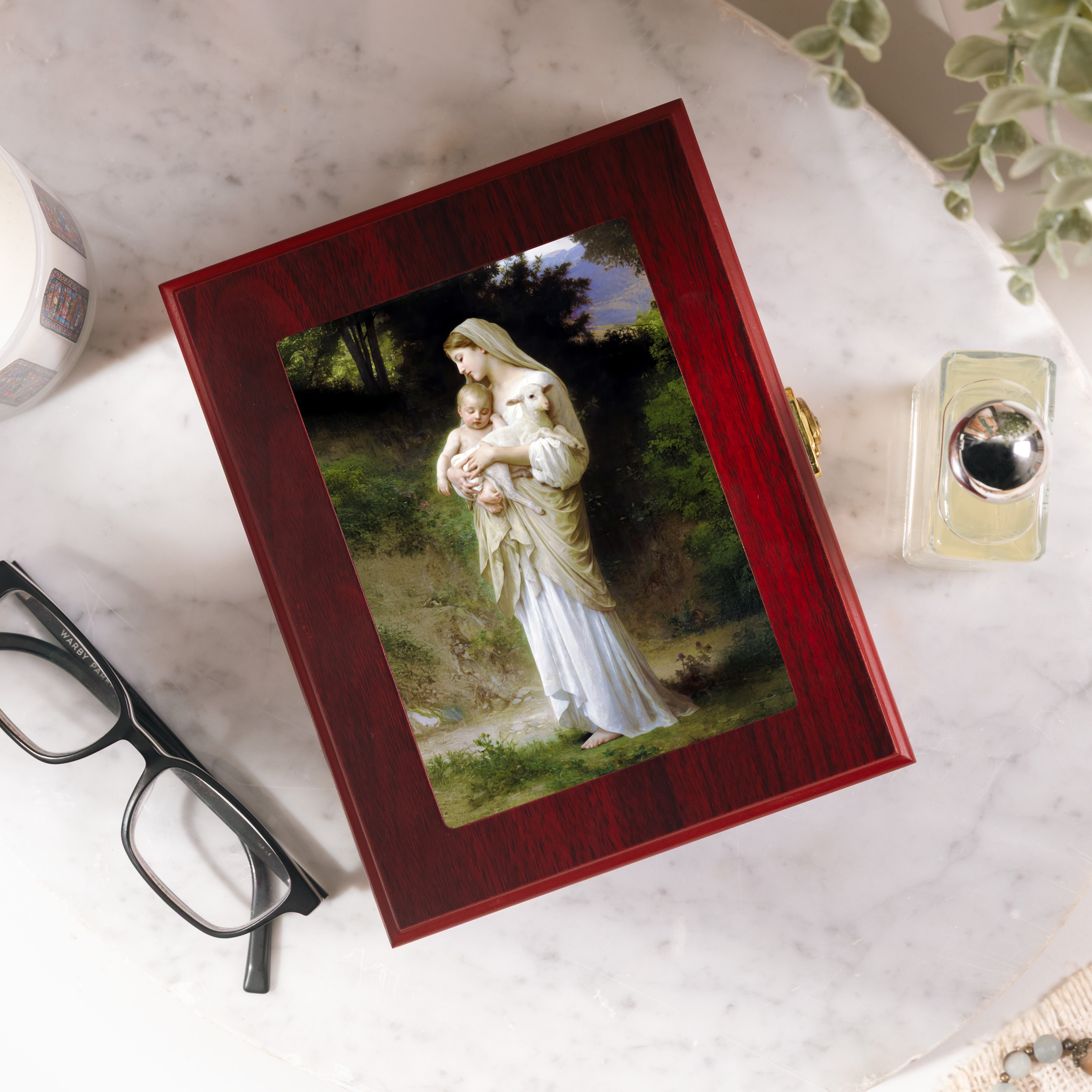 L'Innocence Cherry Rosary Keepsake Box