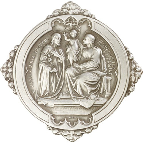 Antique Silver Holy Family Visor Clip