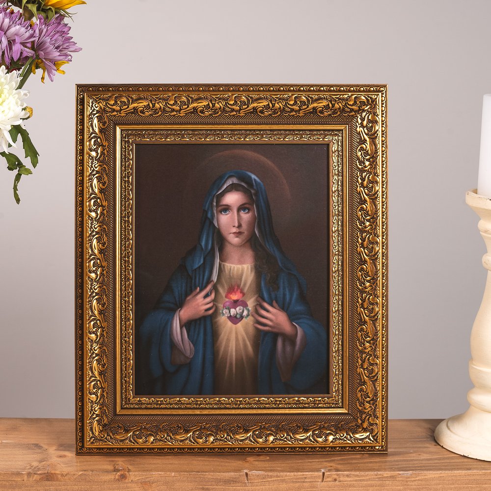 Traditional Immaculate Heart Florentine Framed Print - 8" x 10"