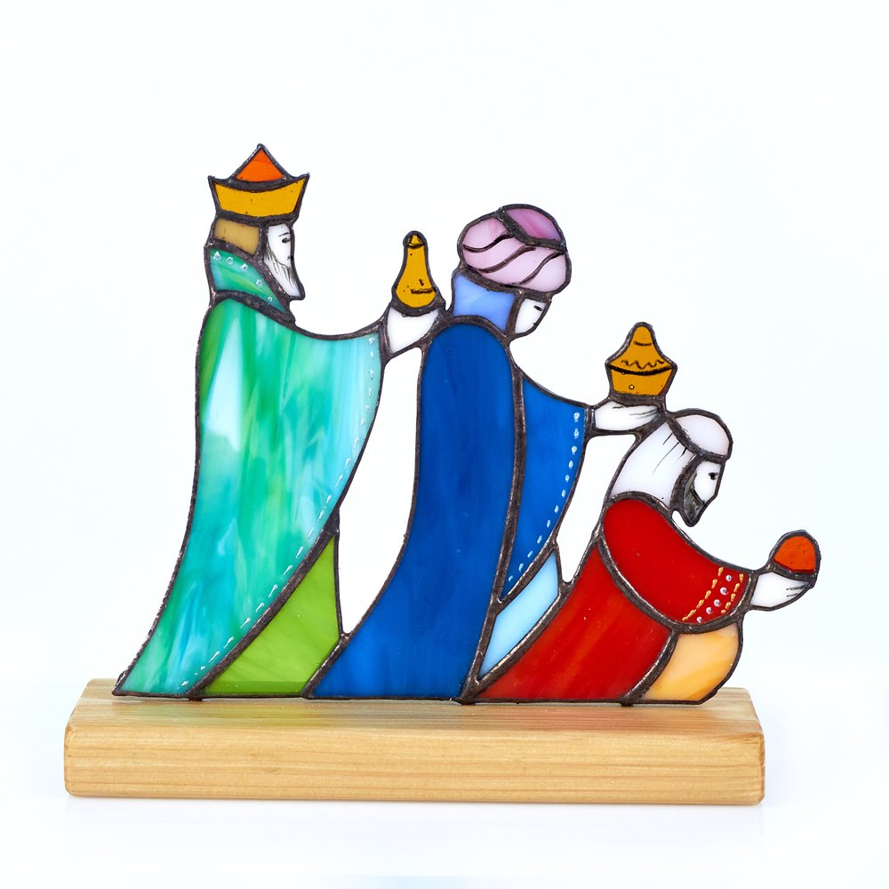 Heirloom Handcrafted Stained Glass Nativity Set