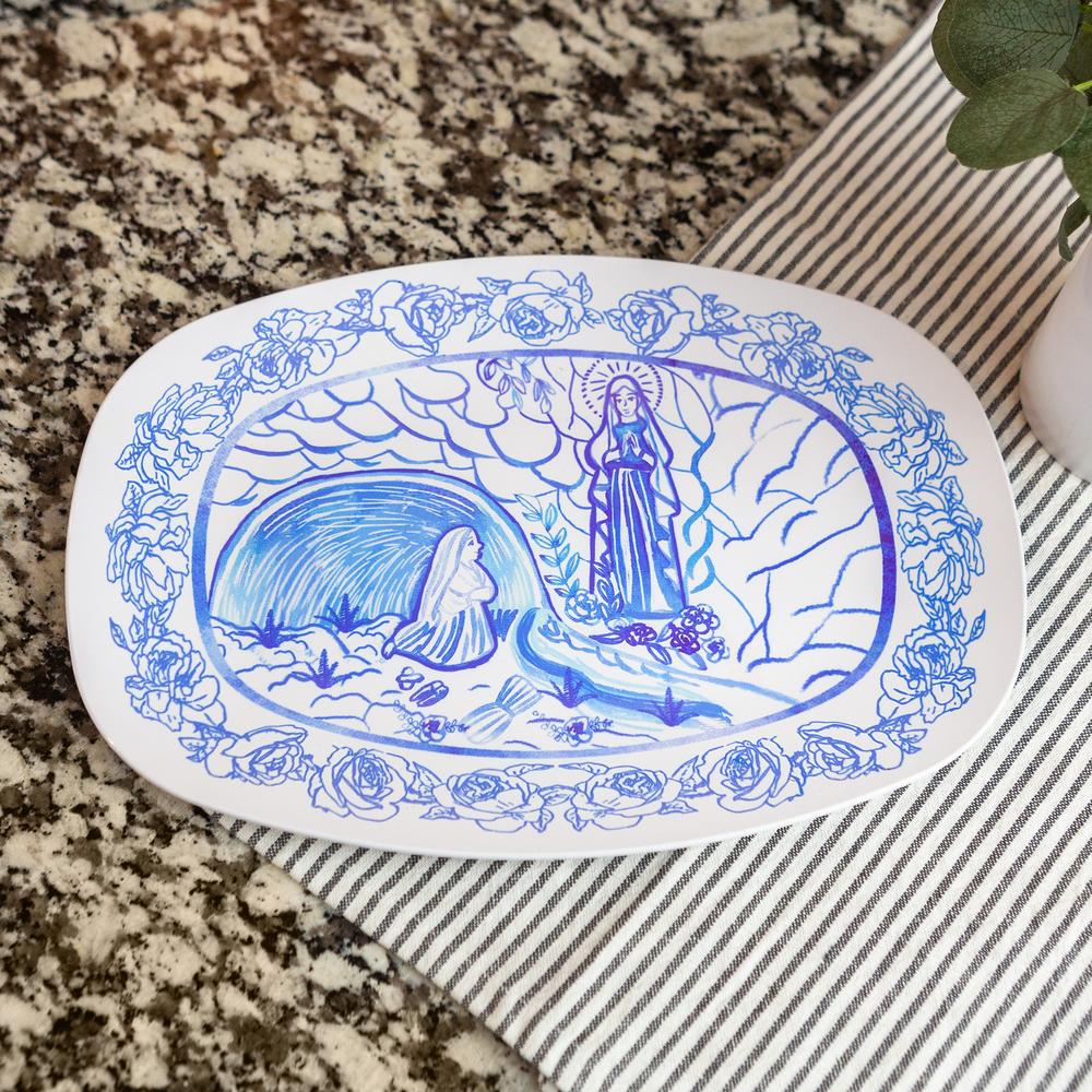 Our Lady of Lourdes Handmade Platter