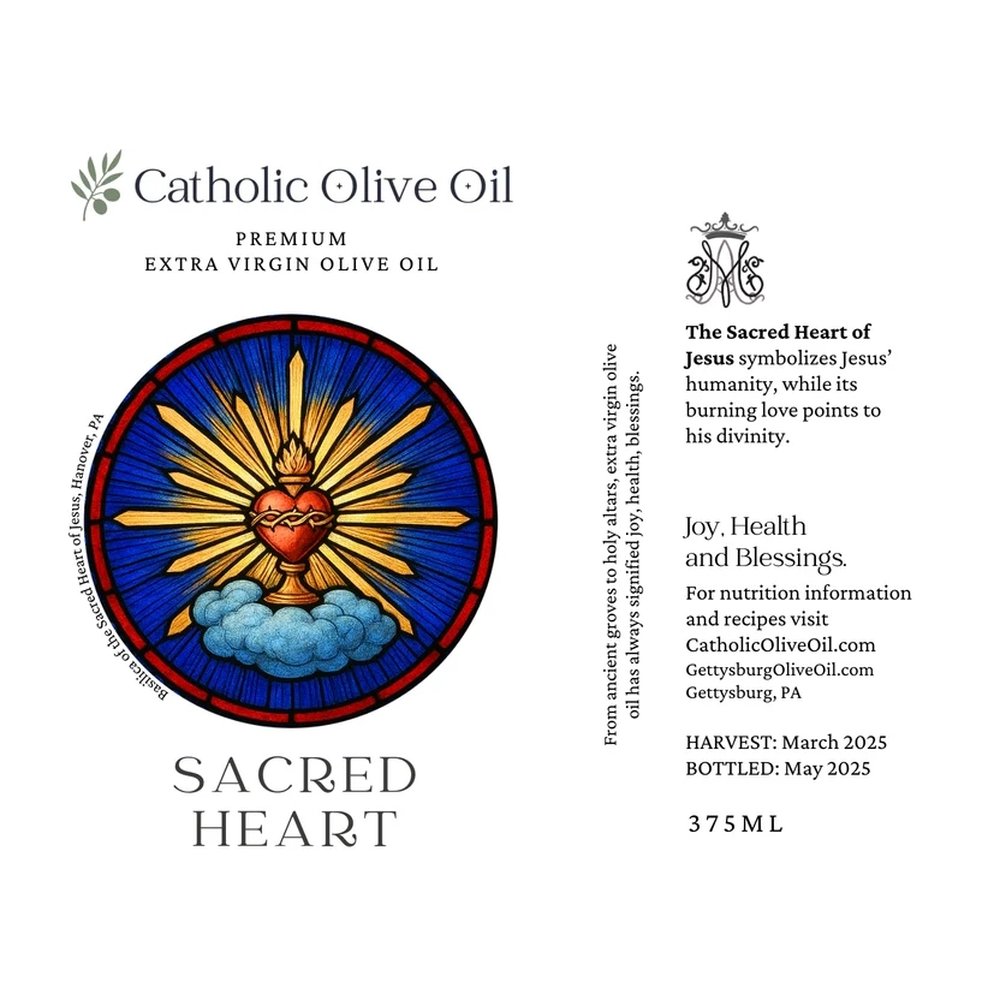 Catholic Olive Oil Sacred Heart Extra Virgin Premium Olive Oil