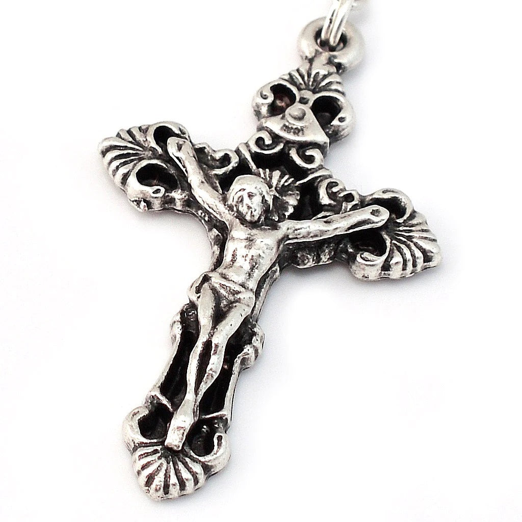 Italian Wood and Silver Plated St. Joseph Rosary