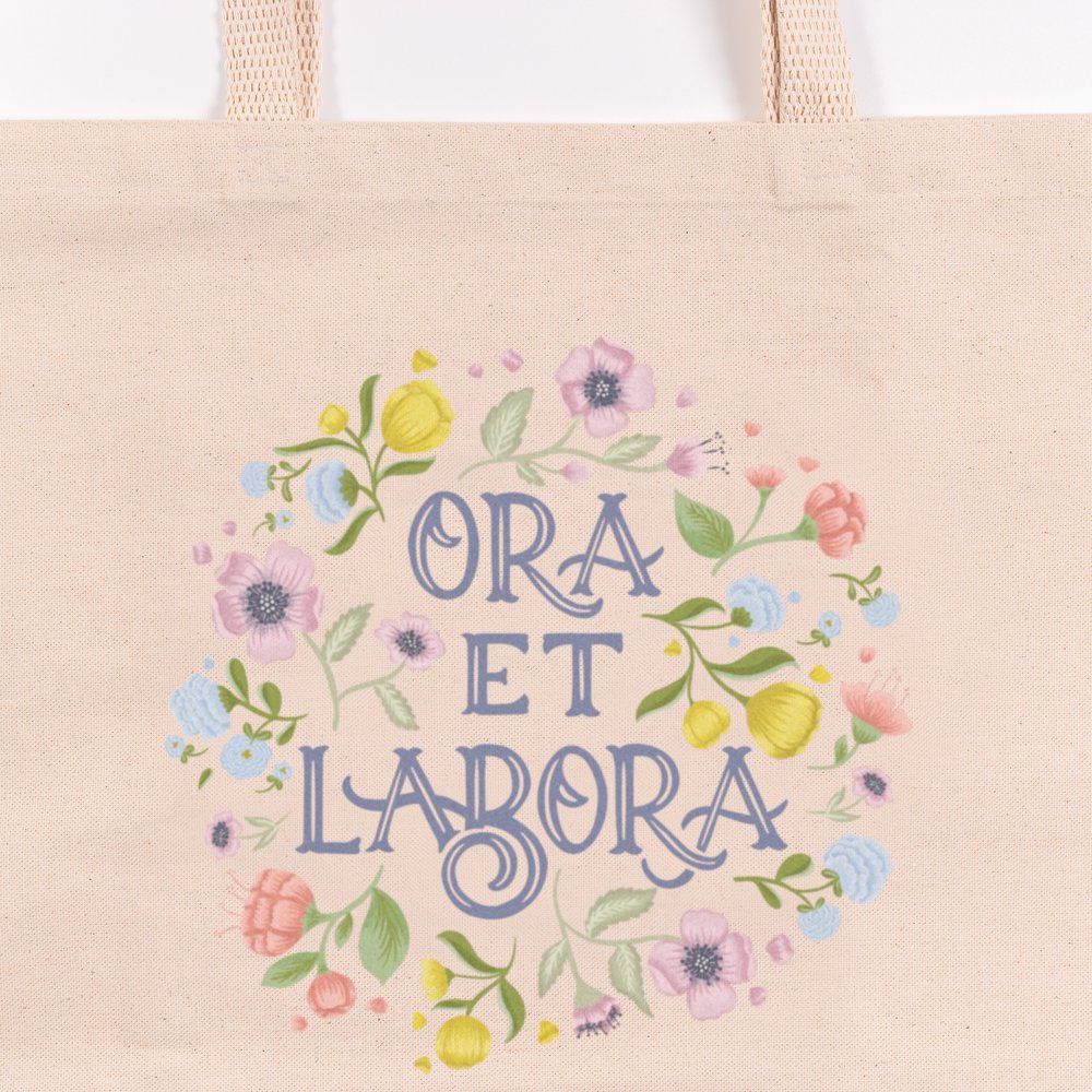 Joyful Botanicals Ora Et Labora Canvas Tote