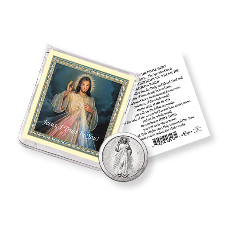 Divine Mercy Pocket Coin & Prayer Card Set