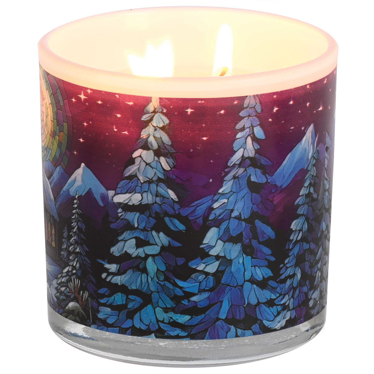 O Holy Night Ourdoor Church Scene Candle