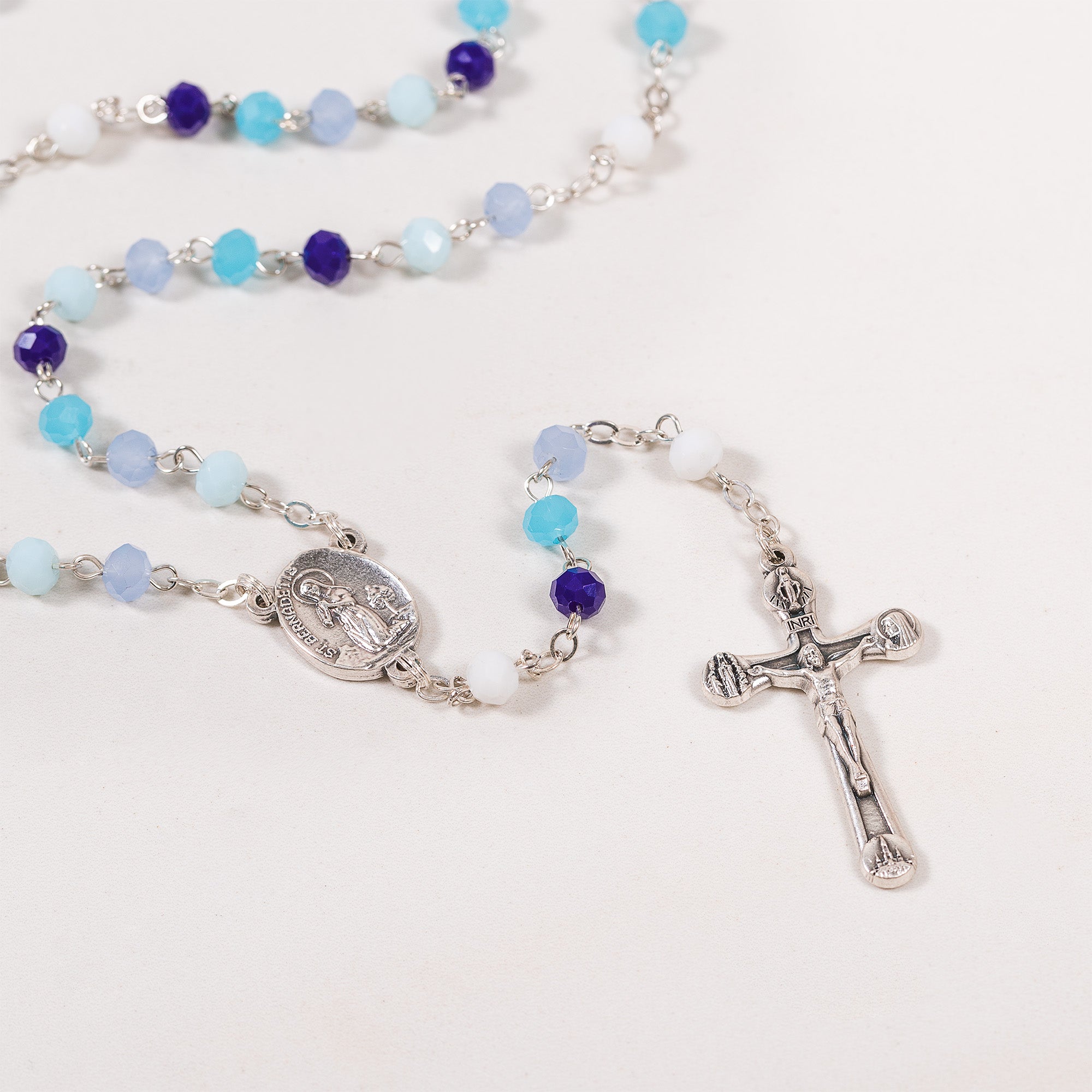Handmade Blue Ombre Lourdes Rosary