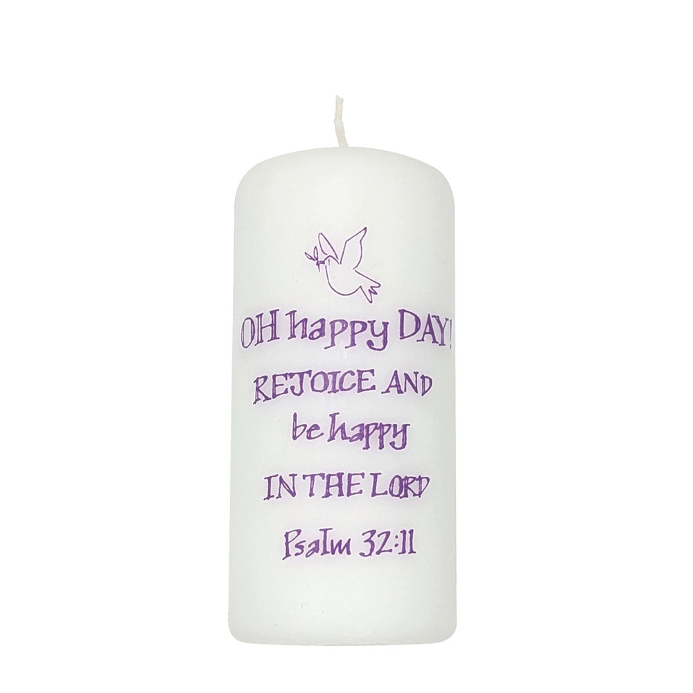 Rejoice in the Lord Pillar Candle