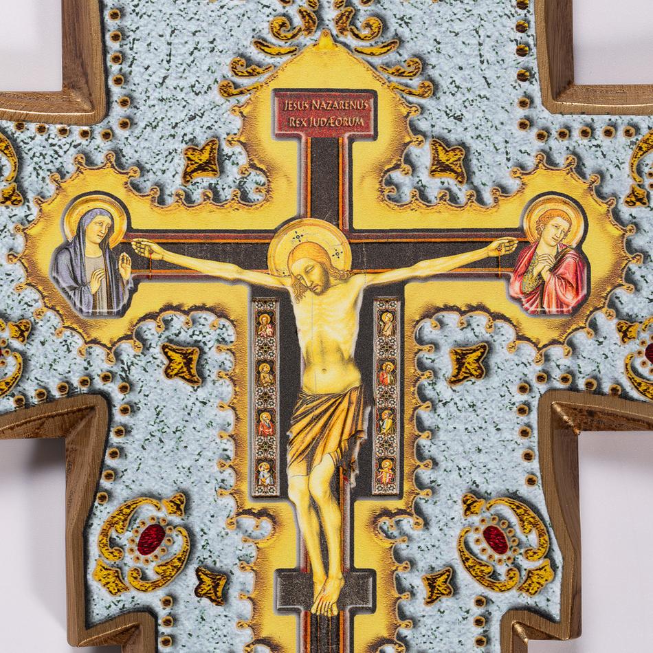 Florentine Style San Damiano Wood Crucifix - 11.8"