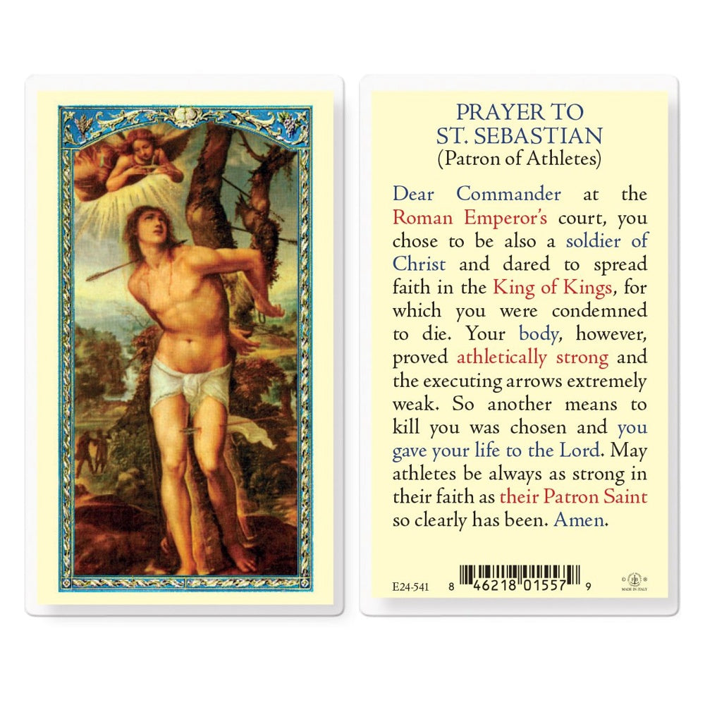 Prayer to St. Sebastian (Patron of Athletes) - Prayer Card
