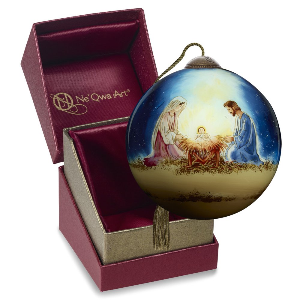 A Nativity of Radiant Hope Blown Glass Ornament