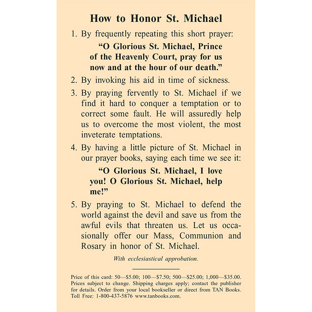 The Prayer to St. Michael Prayercard (Pack of 100)