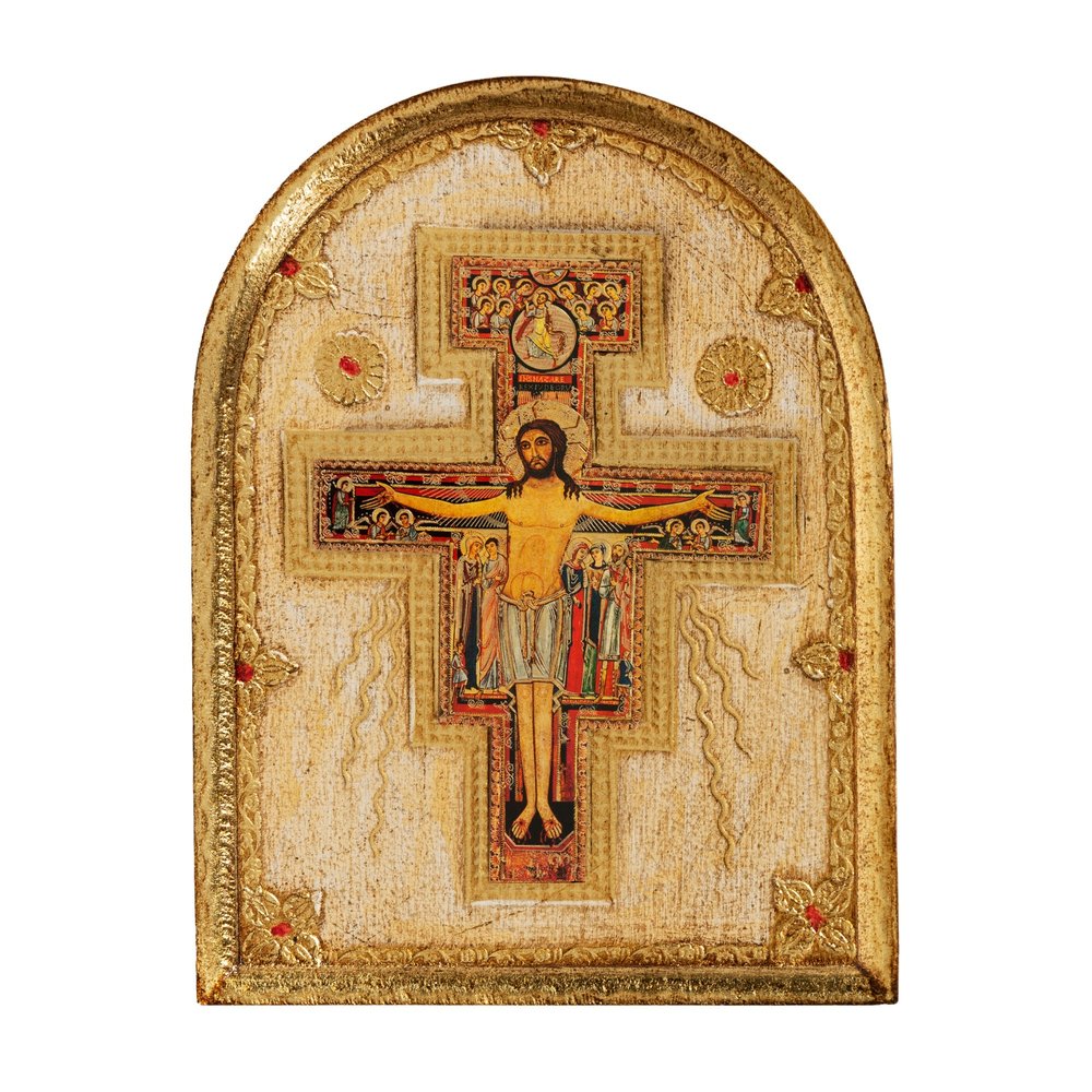 San Damiano Crucifix Italian Plaque
