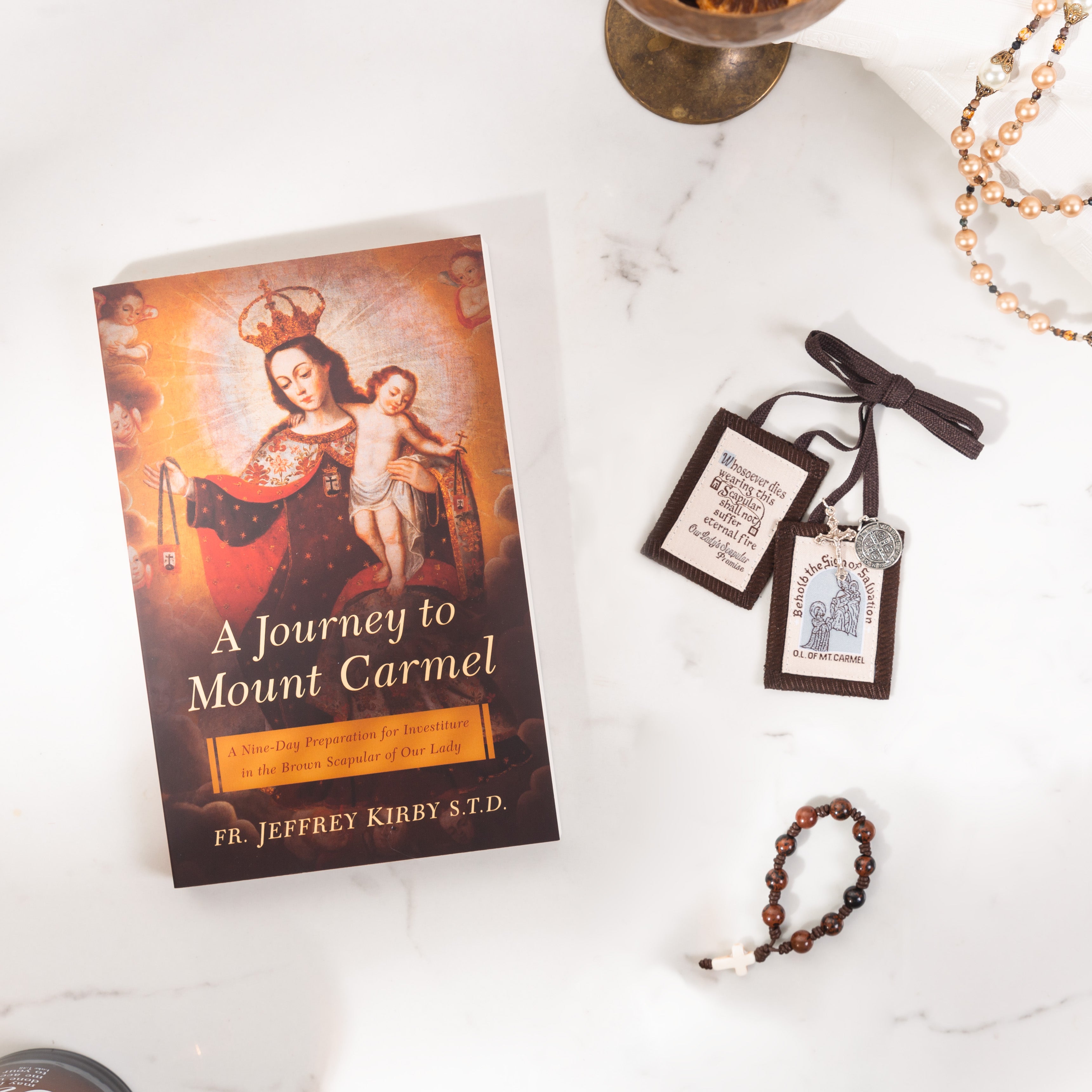 A Journey to Mount Carmel, Brown Scapular, & Carmelite Pocket Decade Rosary (Gift Set)