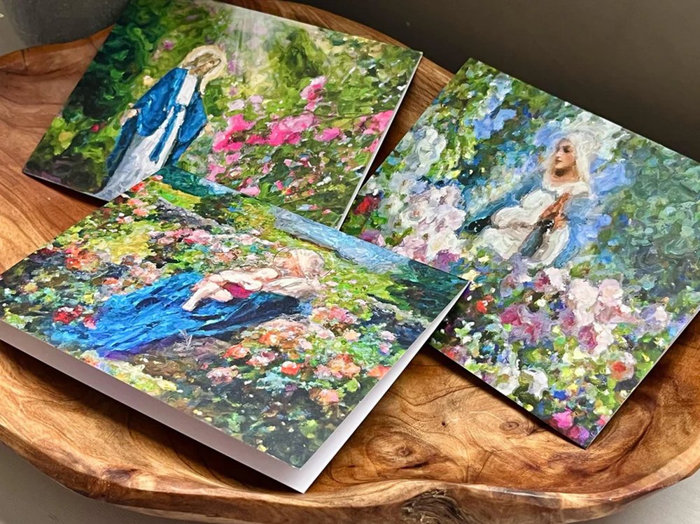 Our Lady Among the Flowers Variety Greeting Cards - Pack of 6